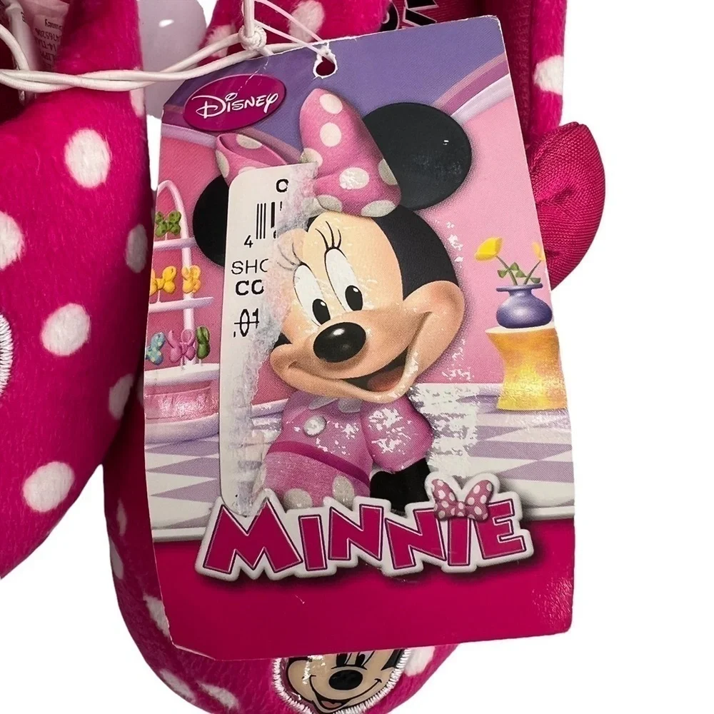 NWT Disney Minnie Mouse Red Polka Dot Slippers Size Large Toddler Girl